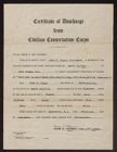Certificate of Discharge from the Civilian Conservation Corps